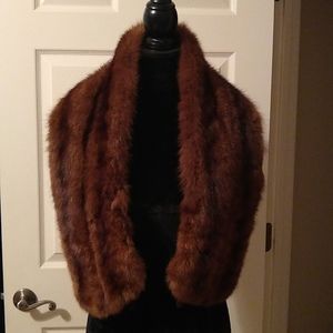 mink fur shoulder wrap